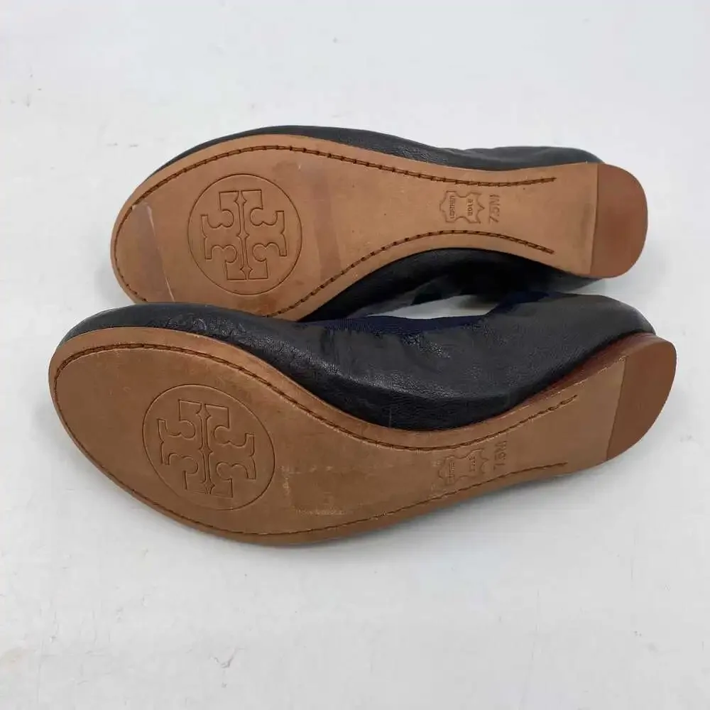 Tory Burch Navy and Gold Leather Flats | Women’s Size 7.5